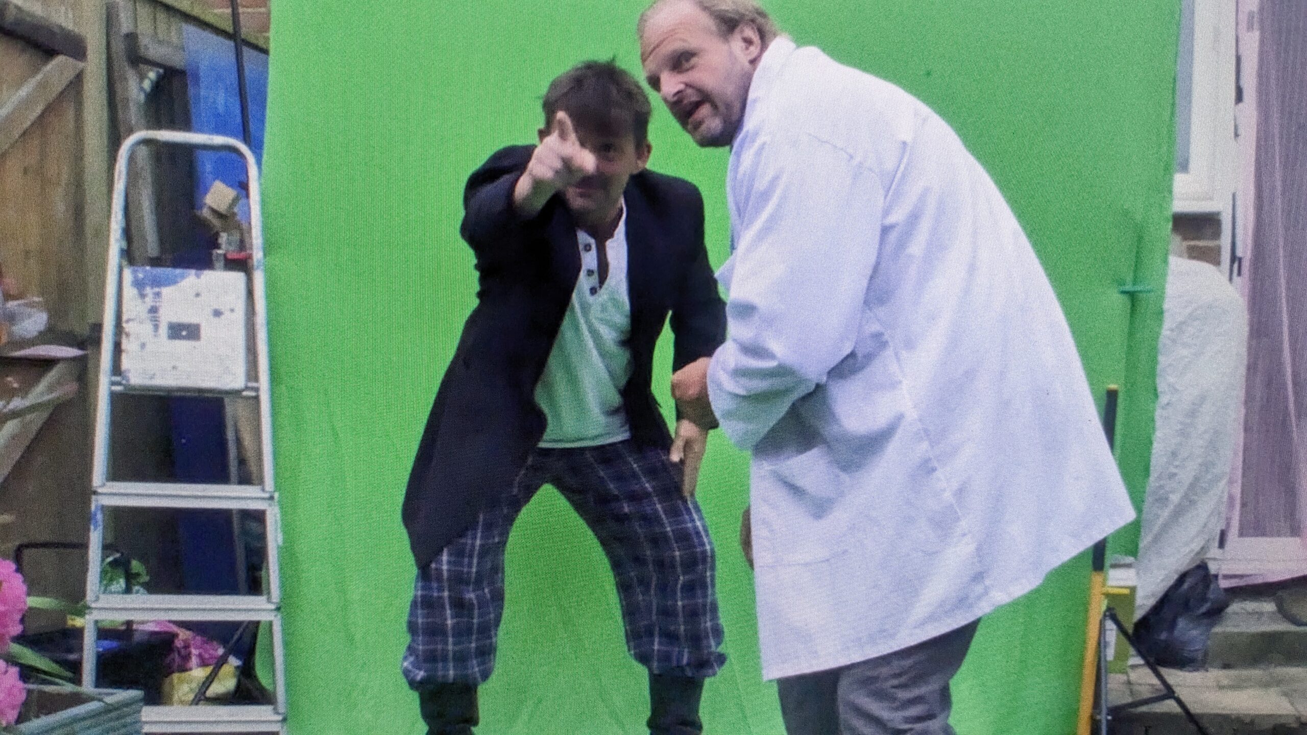 Mark and Reece on Greenscreen